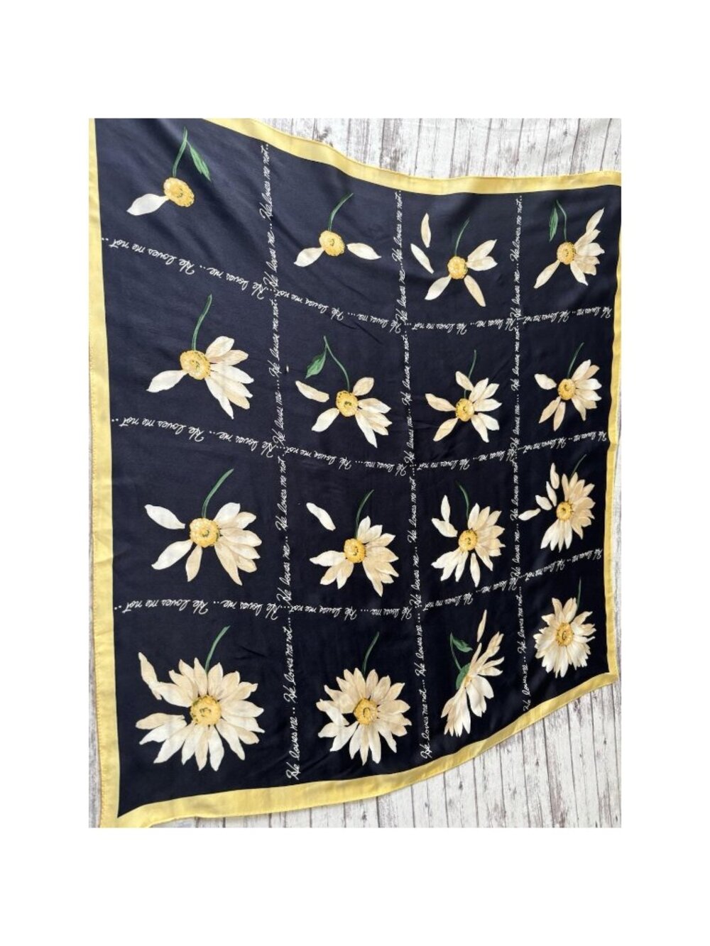 Talbots Women Scarf He Loves Me, He‎ Loves Me Not 100% Silk Floral Pedals